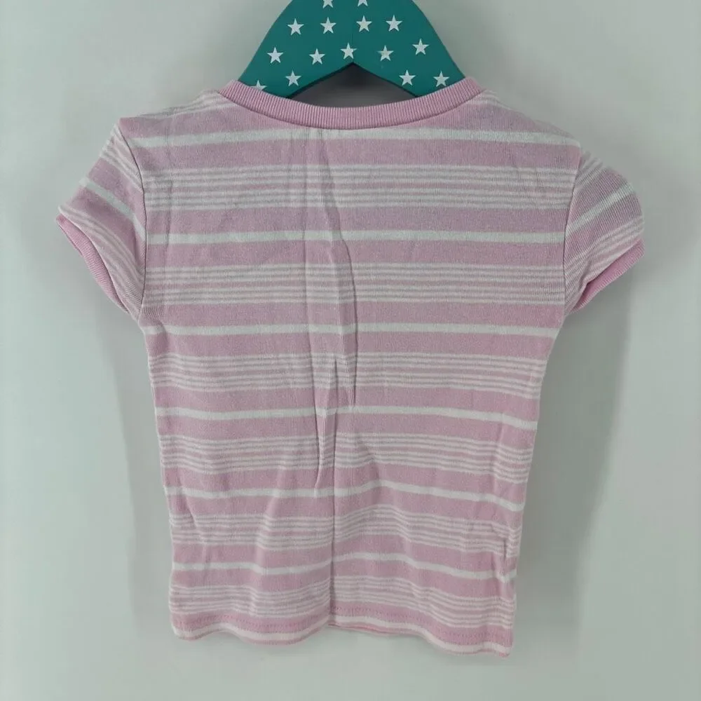 Ralph Lauren Girls pink stripe whale tshirt